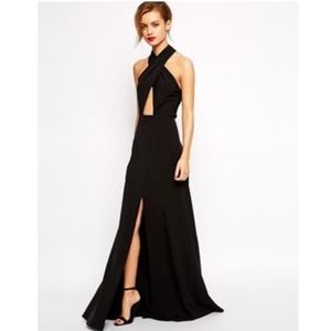 ASOS Jarlo Wrap Halterneck Maxi Dress